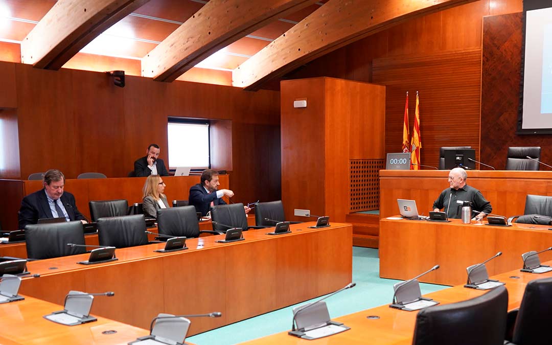 Comisión durante la sesión del viernes./Cortes de Aragón