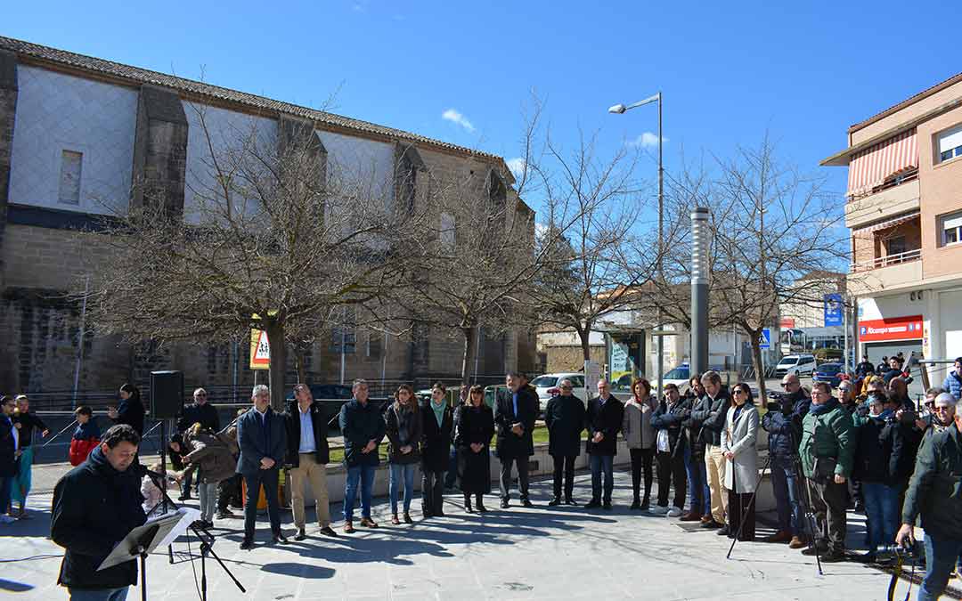 Miguel Ángel Estevan, alcalde de Alcañiz, durante el acto de conmemoración./I.M.