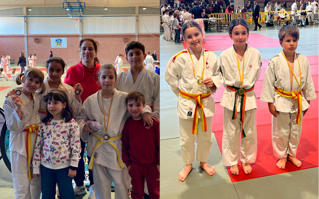Judocas alcañizanos con sus medallas en el provincial. / Judo Alcañiz