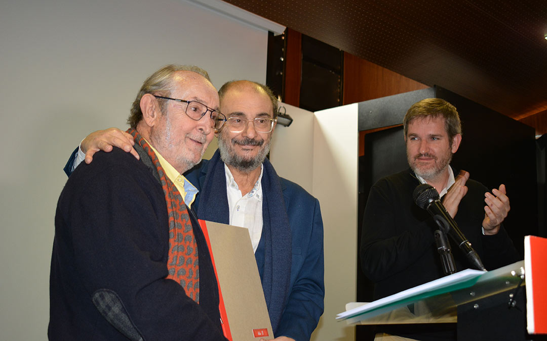 Javier Lambán y Carlos Forcadell durante el acto./I.M.
