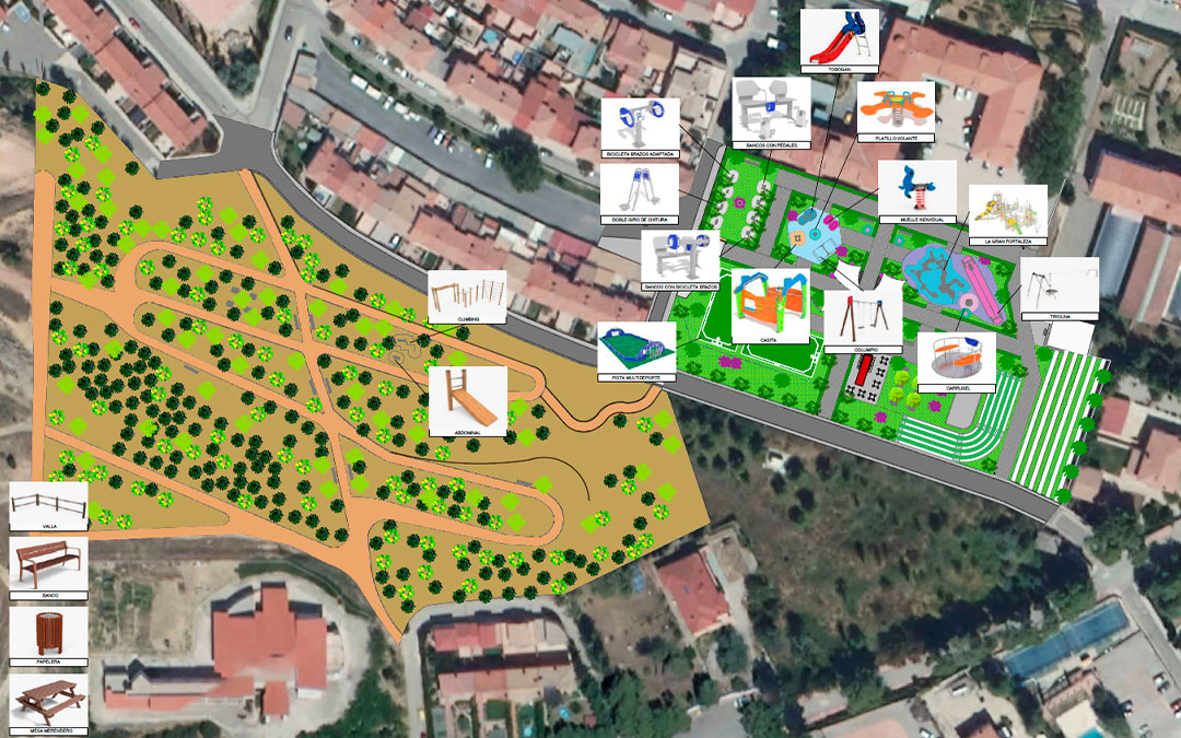 Proyecto del parque intergeneracional en el antiguo campo de fútbol de los Salesianos./ Ayuntamiento de Andorra