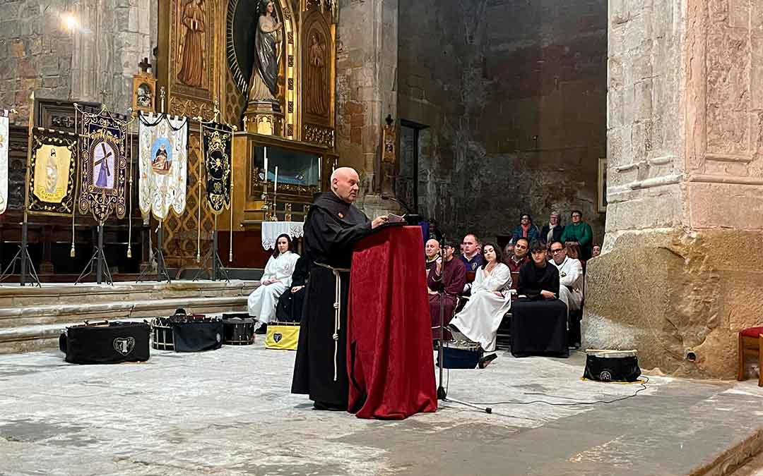 Fray Valentín Martínez fue el pregonero de la Semana Santa de Caspe 2024./ S.F.