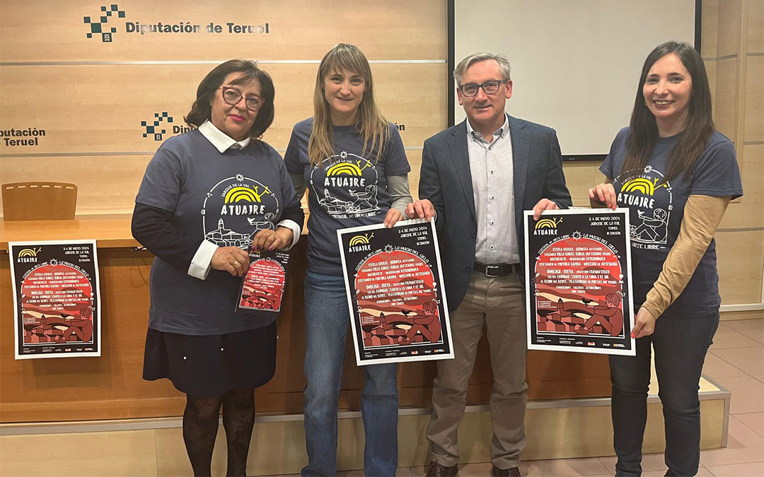 Presentación de la tercera edición del festival 'Atuaire' en la Diputación de Teruel./ DPT