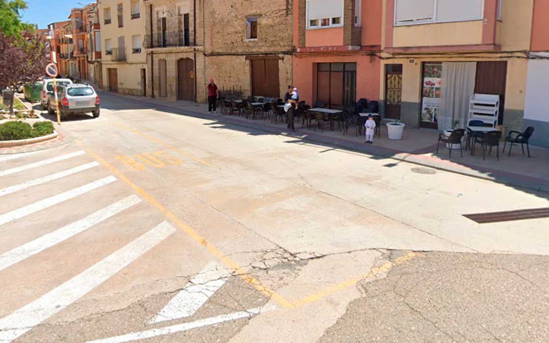 Parada de autobús en Maella./ Google Maps