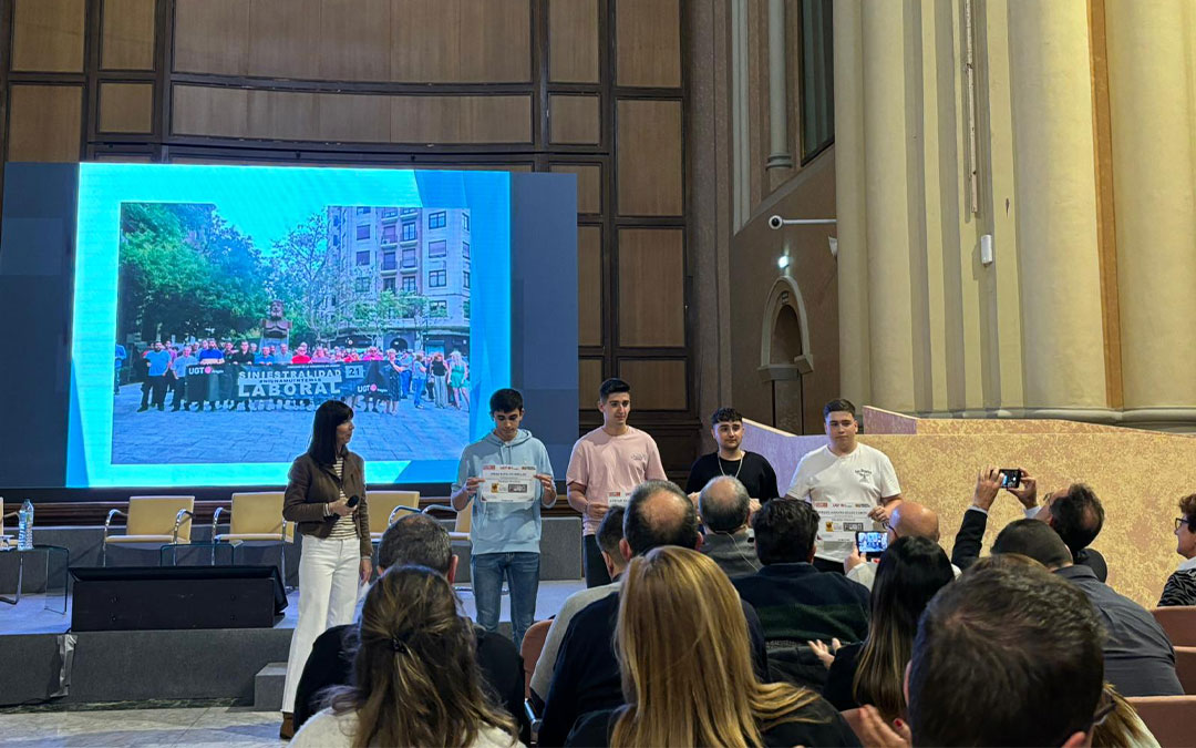 El vídeo 'Protegiendo nuestro futuro' de Adrián, Kiko, Sergio y Unai se alzó con el primer premio./ CPIFP Bajo Aragón