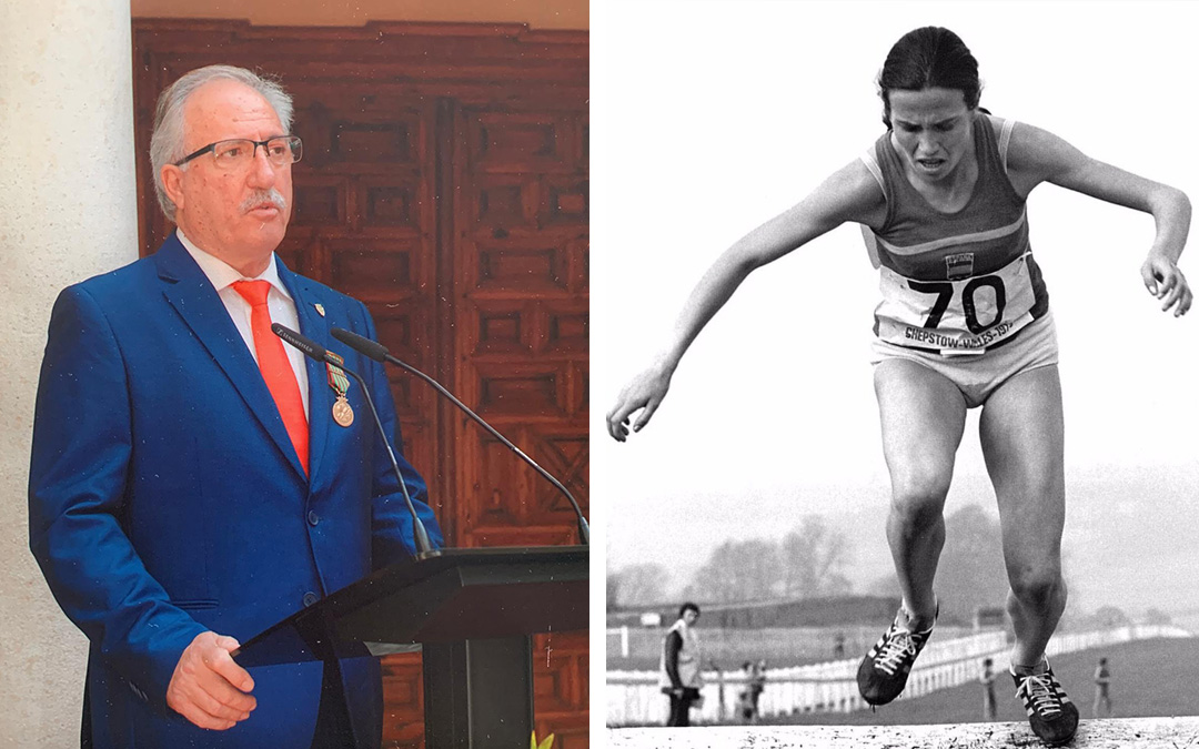 El presidente del CD Teruel, Ramón Navarro, y la atleta de Castelserás Carmen Valero./ La COMARCA