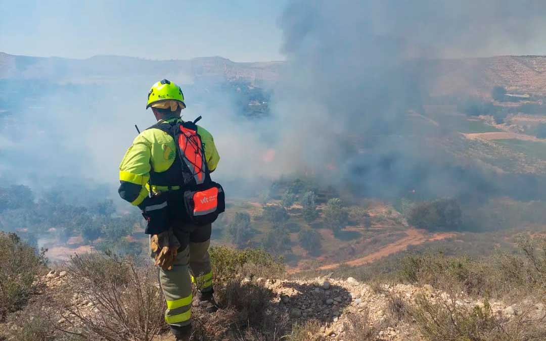 Intervención del dispositivo Infoar en el incendio de Albalate./ INFOAR
