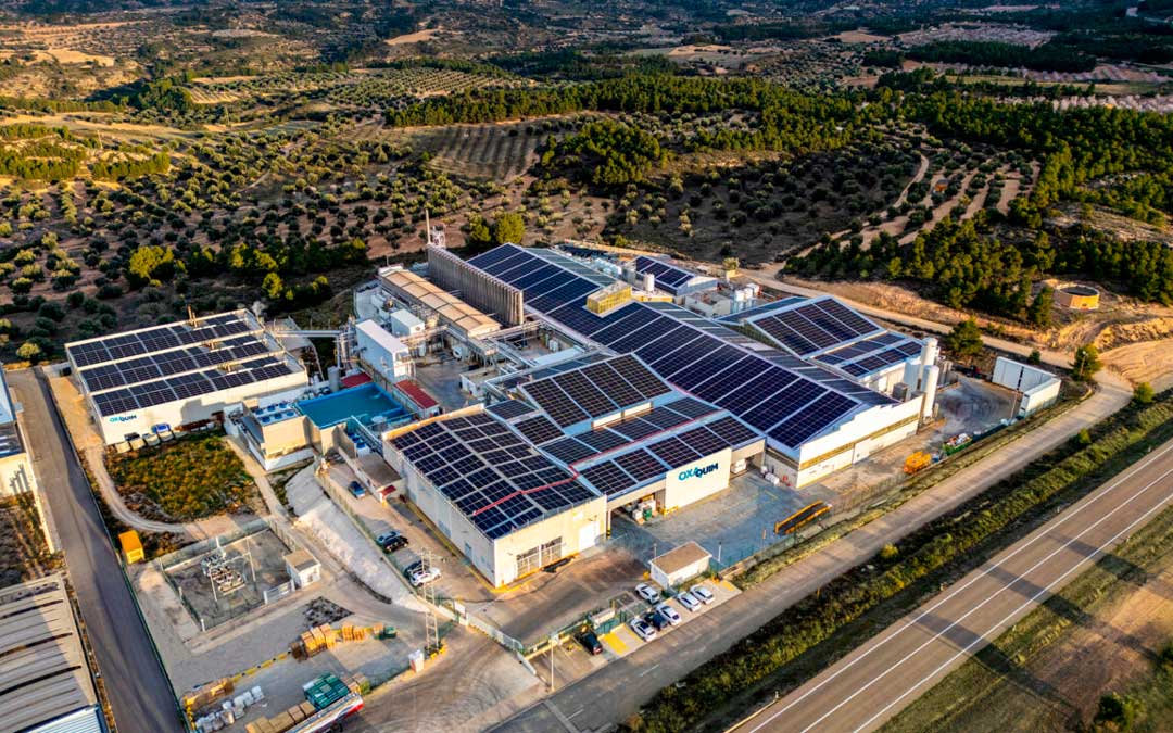 Imagen aérea de la planta de Oxaquim en Alcañiz./L.C.
