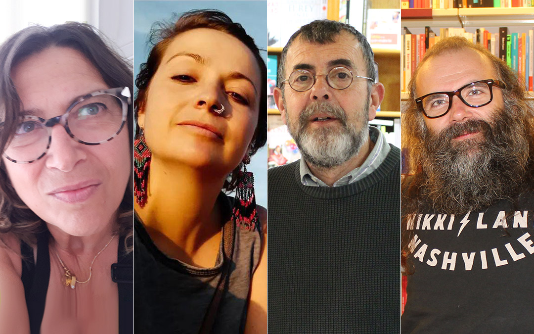 Teresa Claramunt Adell, Adriana Galve, Miguel Ibáñez y Eugenio Ramo ofrecen sus recomendaciones desde las cuatro librerías del Bajo Aragón. / L.C.