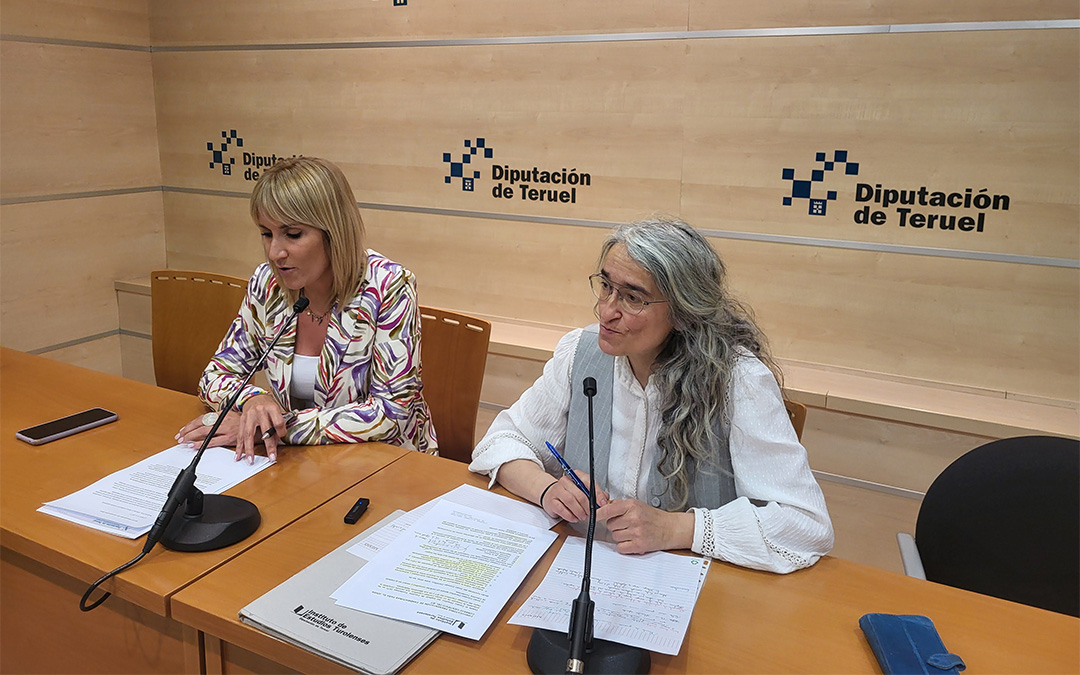 Beatriz Redón (izquierda de la imagen) e Inmaculada Plaza, durante la rueda de prensa./ DPT