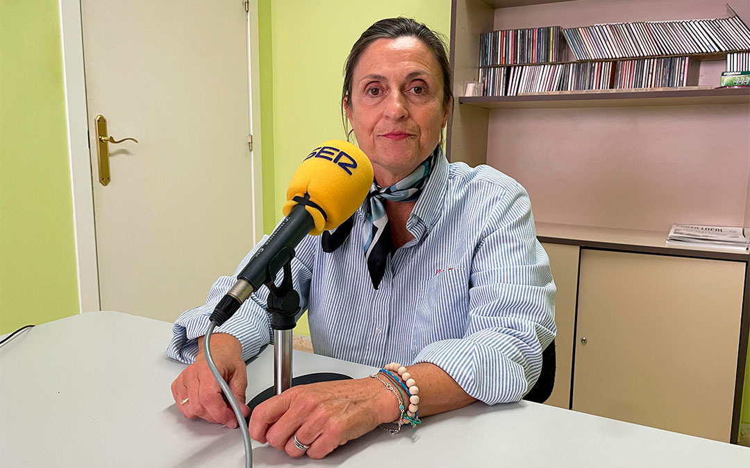 Cristina Bret en Radio Caspe./ S.F.
