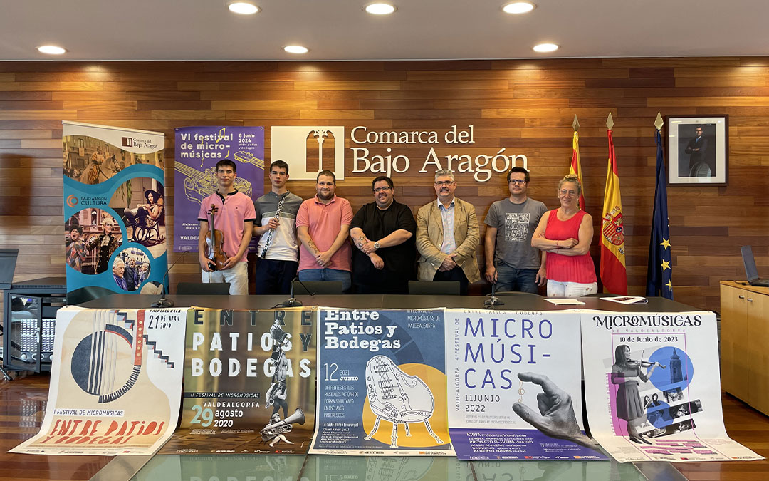 Presentación del VI Festival de Micromúsicas de Valdealgorfa este jueves en la sede de la Comarca del Bajo Aragón./ María Celiméndiz