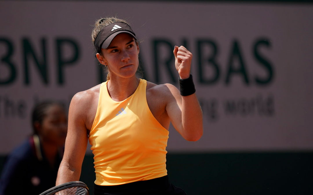 Irene Burillo, este lunes, en su partido en Roland Garros. / C.B.