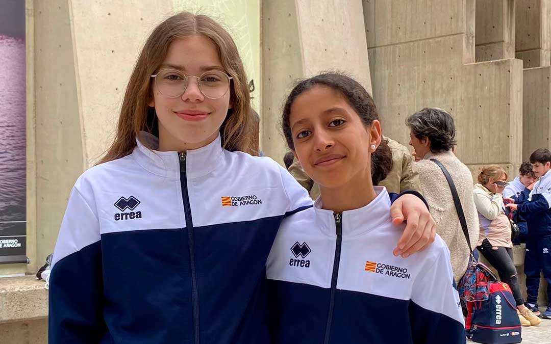 Irene Velardo y Aya Nouri en el nacional de Pamplona. 7 Judo Alcañiz