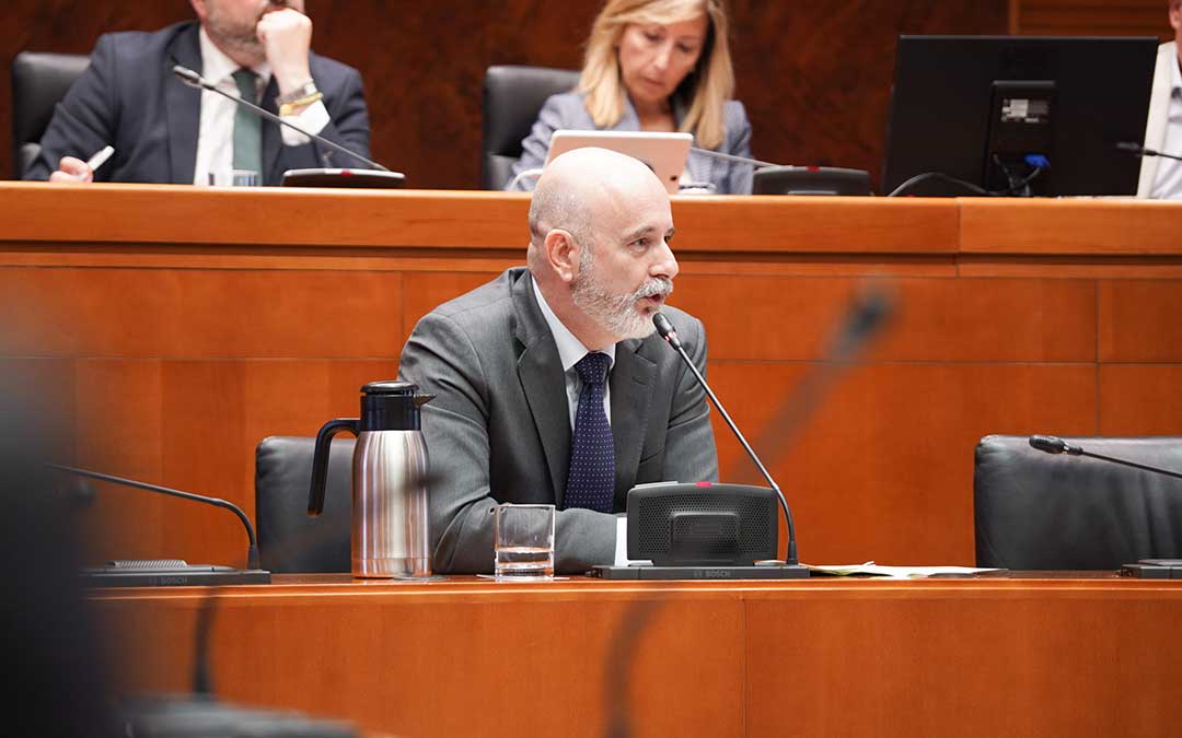 El director general de Despoblación, Juan Manuel Hernández, compareciendo en la comisión en las Cortes. / L.C.
