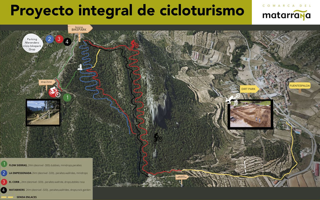 Mapa del Bike Park que se ubicará en Fuentespalda./ L.C.