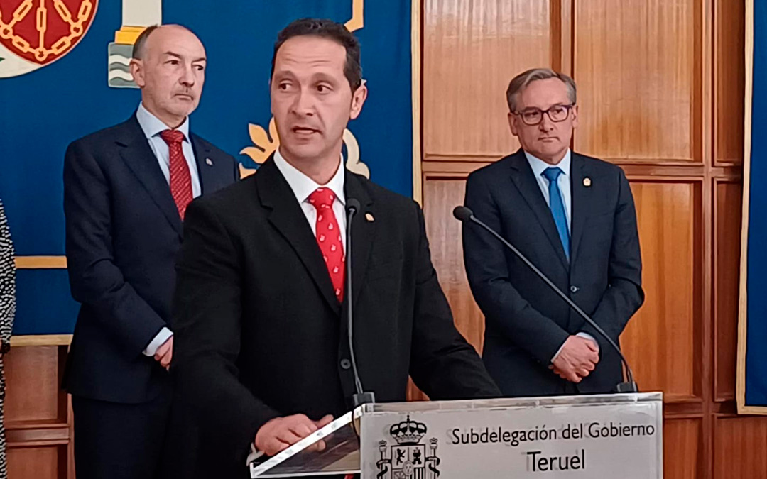 Enrique Gómez durante la toma de posesión del cargo este miércoles en Teruel./Delegación del Gobierno en Aragón