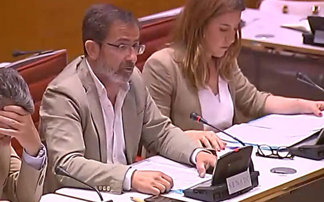El senador del PP y alcalde de Valderrobres presentó la moción en la Cámara Alta./ L.C.