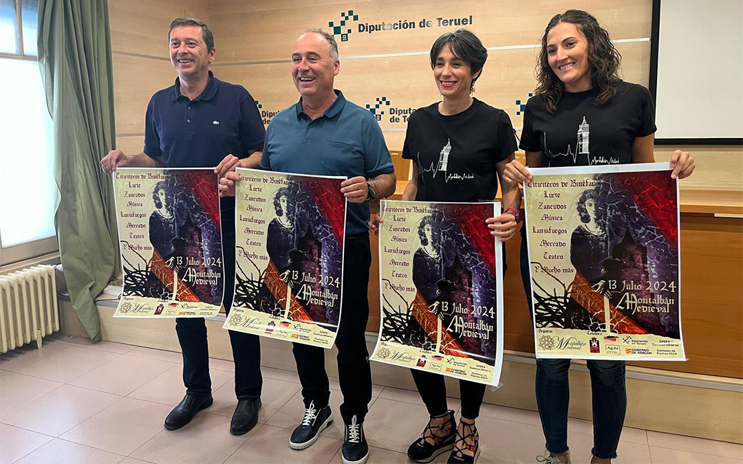 Presentación de 'Montalbán Medieval' este lunes en la sede de la Diputación de Teruel./ DPT