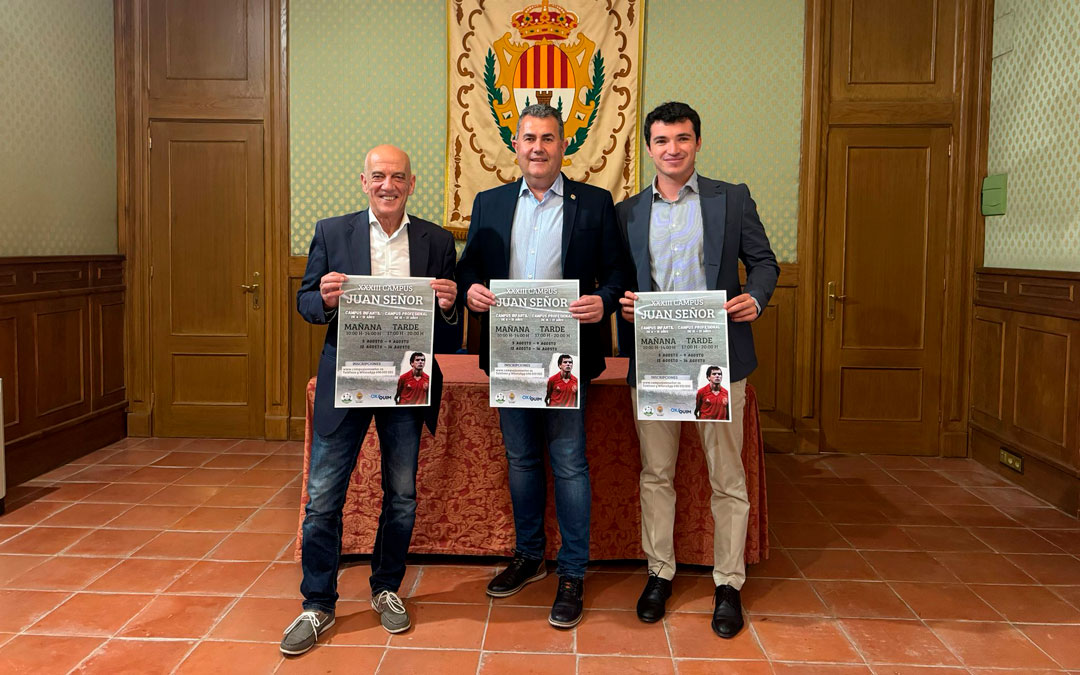 Presentación del campus con Juan Señor, Eduardo Orrios y Daniel Miquel./ AYTO ALCAÑIZ
