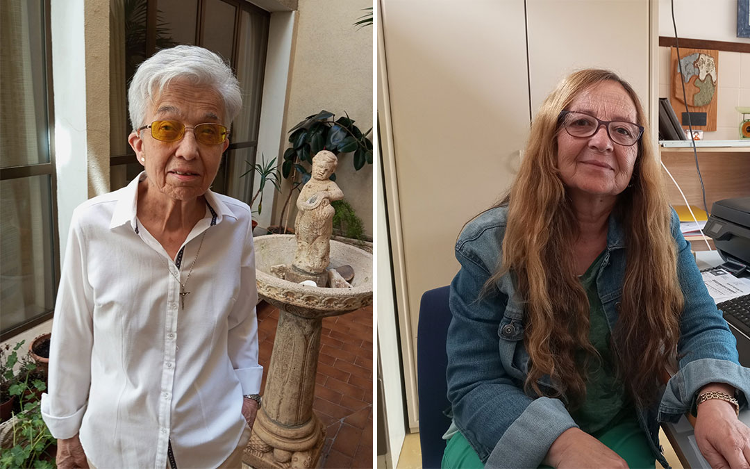 Las profesoras de Caspe y Ariño, Carmen Murillo e Isabel Rodrigo./ La COMARCA.