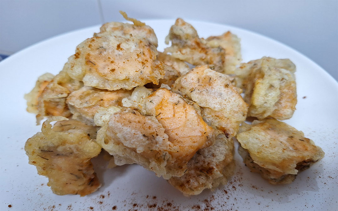 Takos de salmón en Tempura./ Manuel Barrau