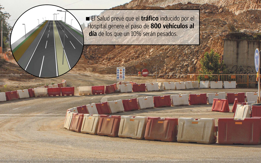 Obras para la construcción del vial del nuevo Hospital de Alcañiz./ Laura Castel