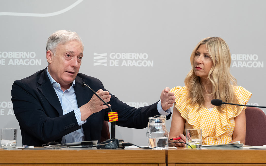 Rueda de prensa posterior al Consejo de Gobierno este miércoles./DGA