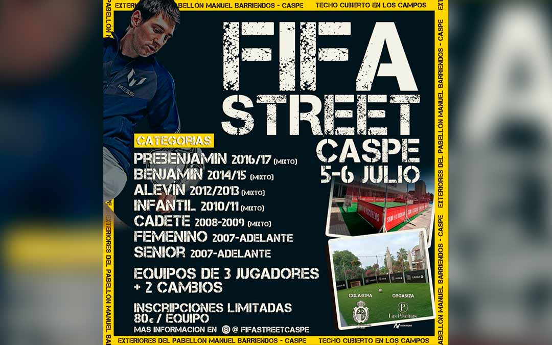Cartel del torneo Fifa Street Caspe./ M.B.