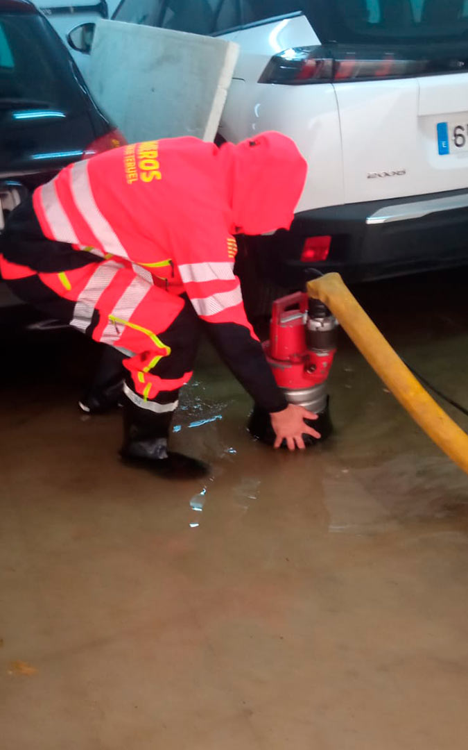Inundaciones en la capital turolense./DPT