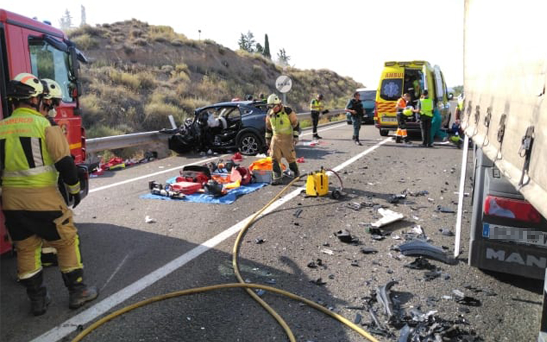 Accidente mortal en la N-232 a la altura de Quinto./ Diputación de Zaragoza