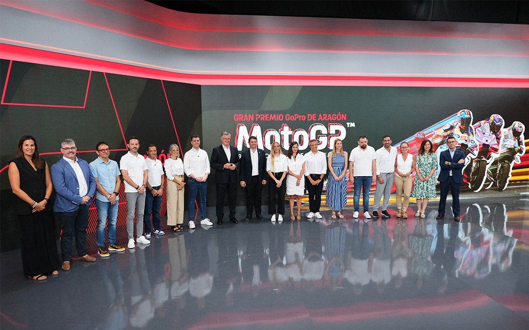 Presentación del operativo de Aragón TV para retransmitir el Gran Premio de Aragón de MotoGP este 2024./ CARTV