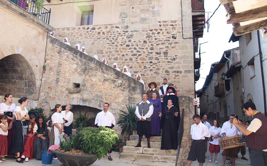 Recreación de la visita del comendador calatravo a Peñarroya de Tastavins. / B. Severino