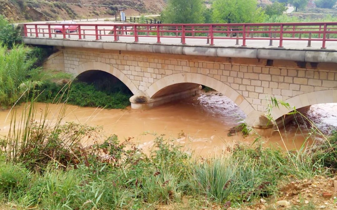 Inundaciones tras las últimas tormentas en Ariño./ Ariño Turismo.
