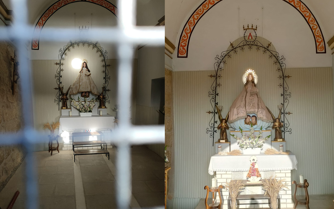 El rayo iluminando el rostro de la virgen en la ermita del siglo XII./ Julio Moreno
