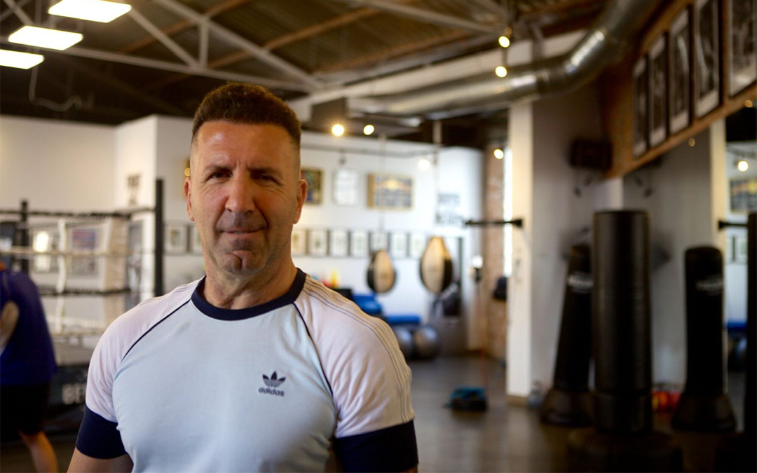 Manel Berdonce en su gimnasio Berdonce Boxing Studio./ BBS