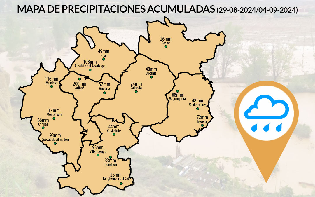 Mapa de las precipitaciones acumuladas durante la DANA de agosto y septiembre./ L.C.