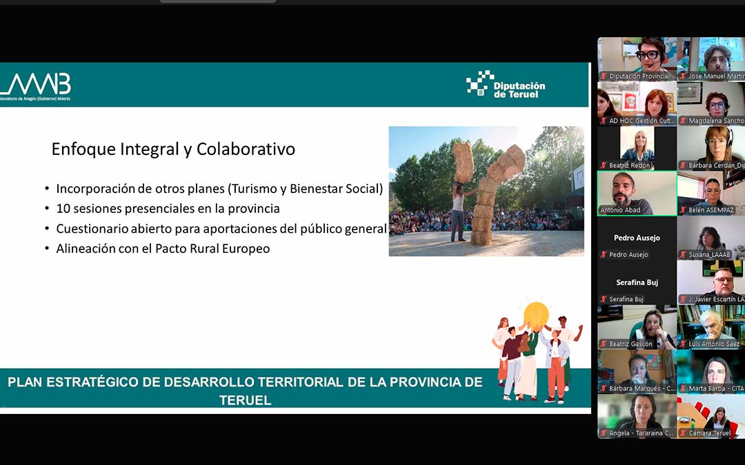 Imagen de la reunión online celebrada en torno al Plan./DPT