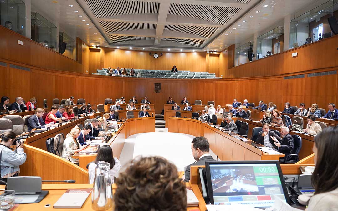 Un momento de la sesión plenaria en el parlamento aragonés./ Cortes de Aragón