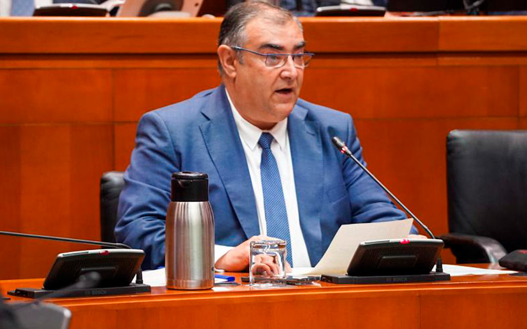 Alberto Casañal, director general de Despoblación este martes en las Cortes de Aragón./CORTES DE ARAGÓN