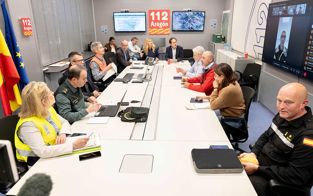 Reunión en el CECOP (Centro de Coordinación Operativa de Emergencias) para analizar la situación generada por el paso de la DANA / DGA