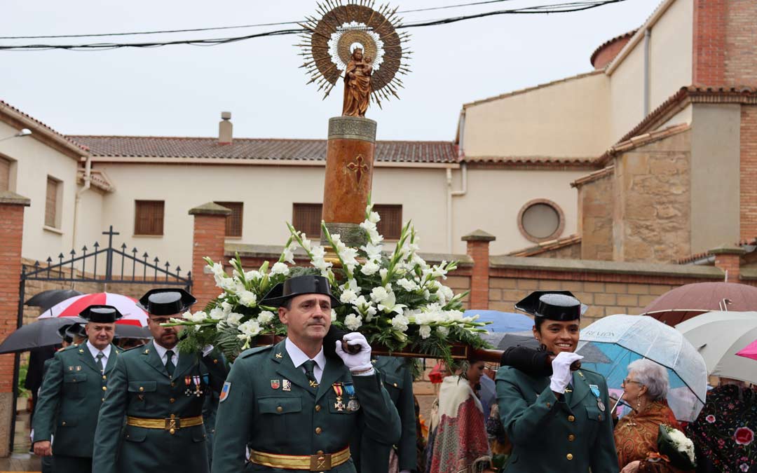La Virgen del Pilar en la ofrenda de Caspe./ Sandra Jiménez