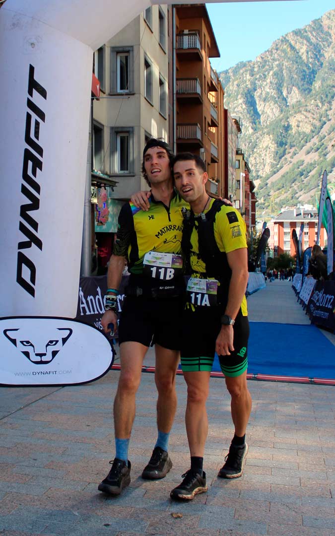 Javier y Carlos Pitarque Torres tras finalizar una de las etapas de la Dynafit Andorra Trail en Andorra la Vella./ Carlos Pitarque