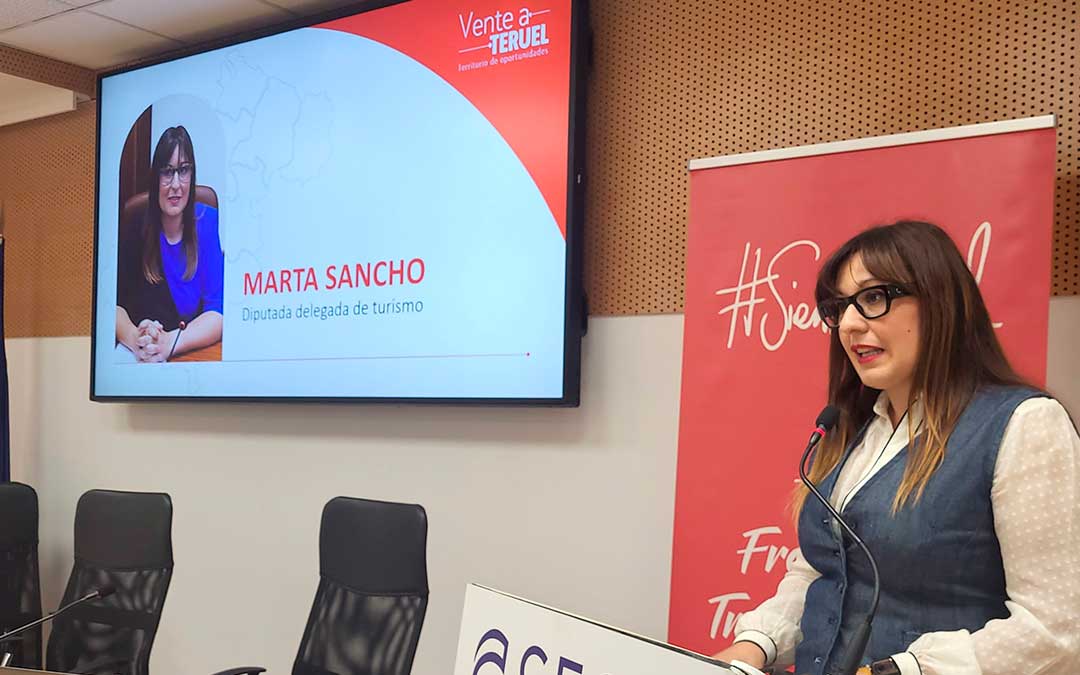 Sancho, en un acto celebrado en Zaragoza, dentro del programa "Vente a Teruel" / DPT