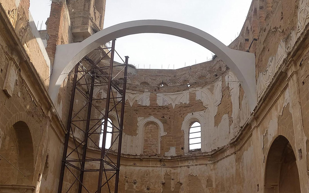 Un arco de medio punto luce de nuevo en el convento de Santo Domingo de Caspe./ Ayuntamiento de Caspe