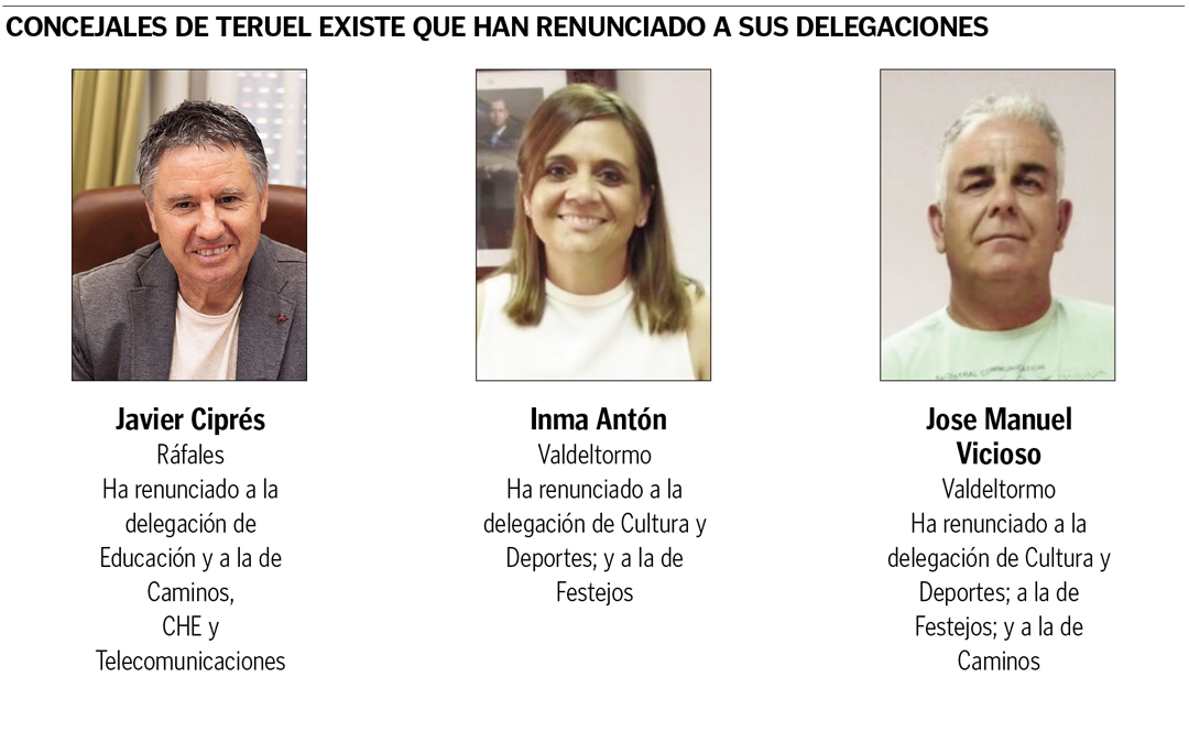 Concejales de Teruel Existe que han renunciado a sus delegaciones./ L.C.
