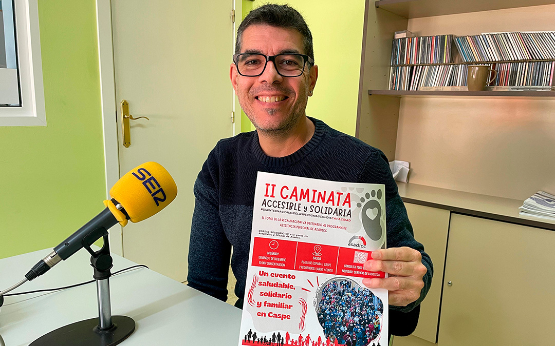 José Manuel Jariod en Radio Caspe./ S.F.
