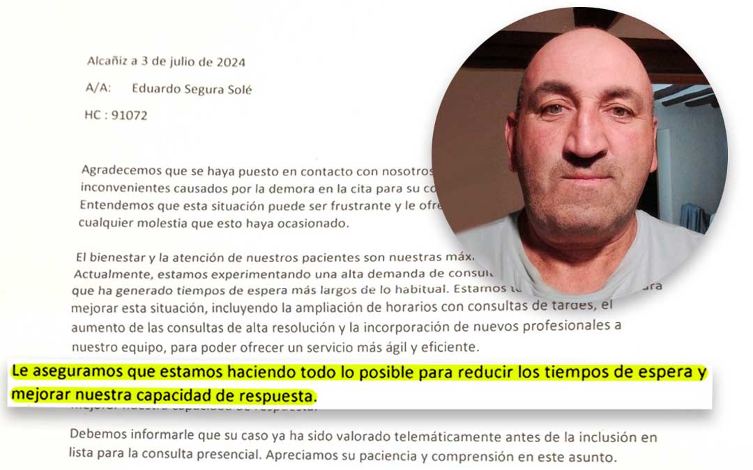 El paciente recibió una carta de disculpa por la espera./L.C.