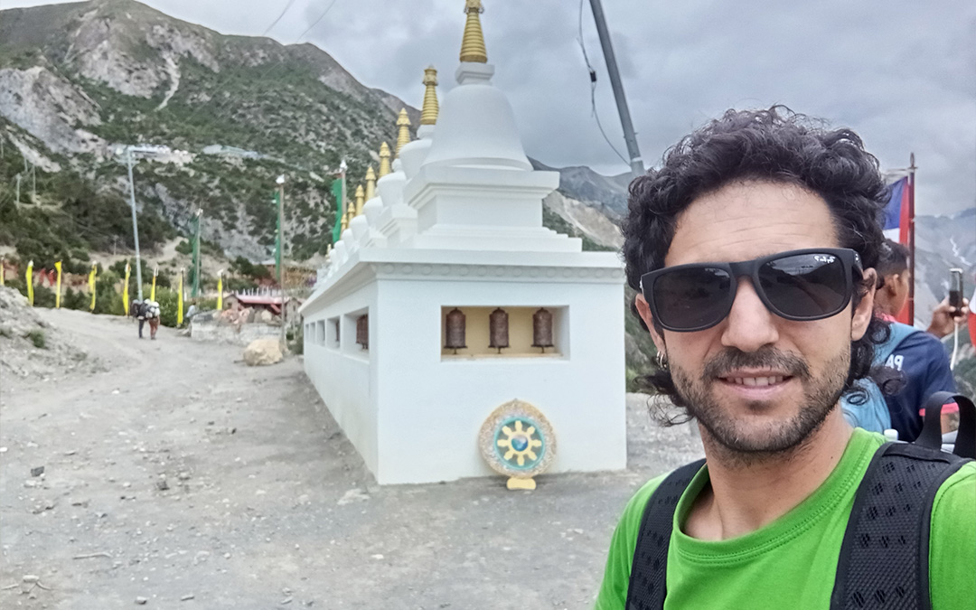 Óscar Cubero en Manang, durante su trekking en el Annapurna./ O.C.