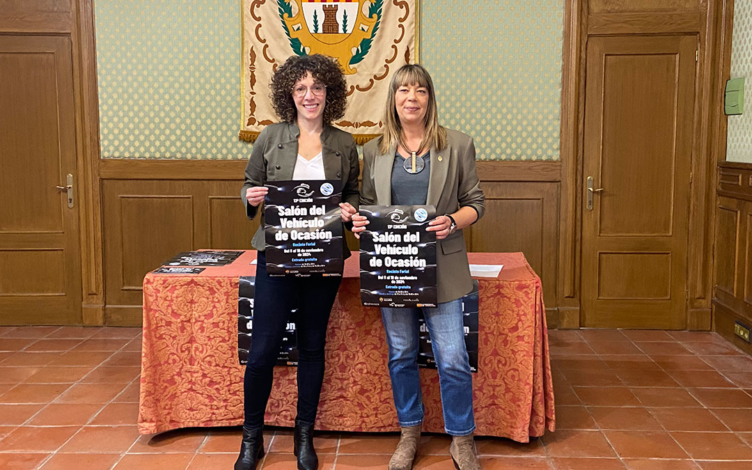 Presentación de Autocasion de la mano de la concejal de Ferias, Belen Adán e; Inma Diaz, responsable de prensa de la Cámara de Comercio de Teruel. A.Z
